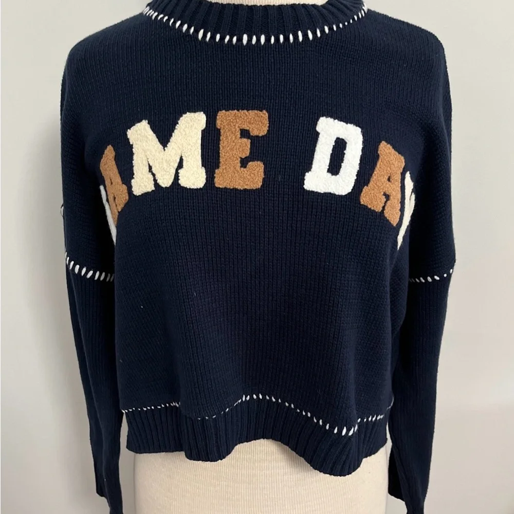 Jessica Simpson Game Day Boxy Crop Sweater - Picture 2 of 6